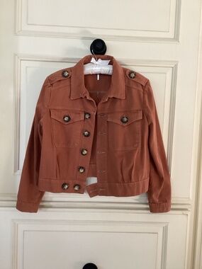 ANEA -  BOMBER JACKET - 100% MOROCCAN COTTON - RUST COLOR - SIZE S